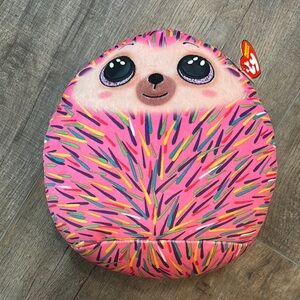 NWT Ty Hildee Hedgehog Pink Stuffed Animal Multicolor Accents birthdate March 29